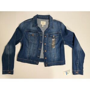 Jessica Simpson Pixie Denim Jacket On Going Blue Jean Coat XL NWT MSRP $69
